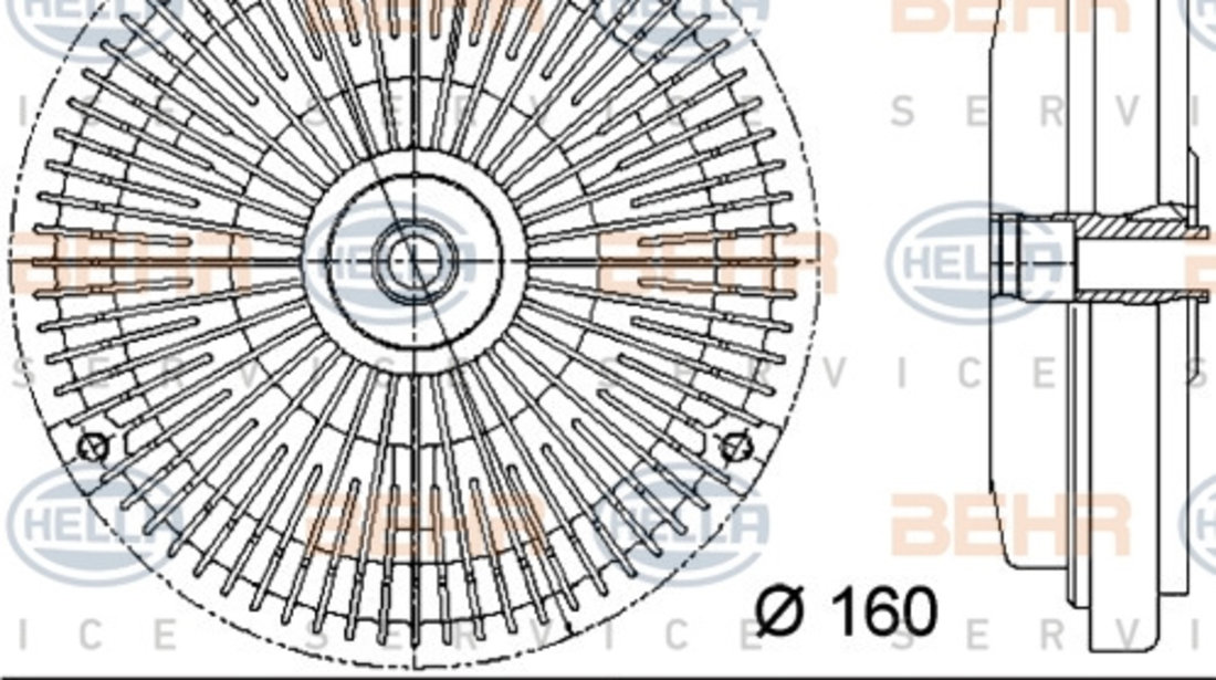 Cupla, ventilator radiator (8MV376732001 HELLA) MERCEDES-BENZ