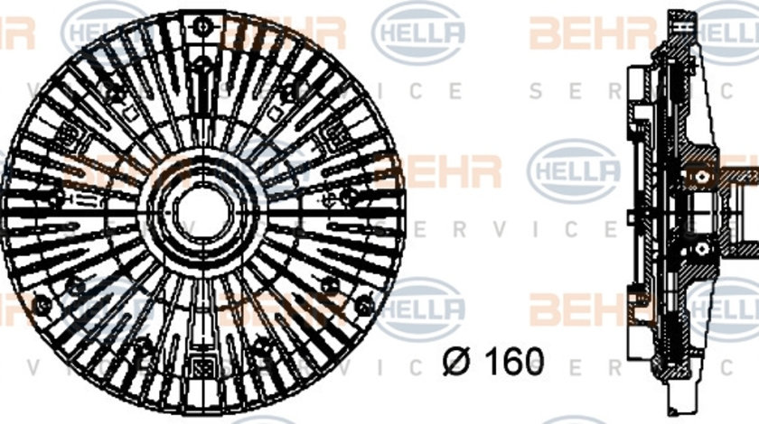 Cupla, ventilator radiator (8MV376732091 HELLA) BMW