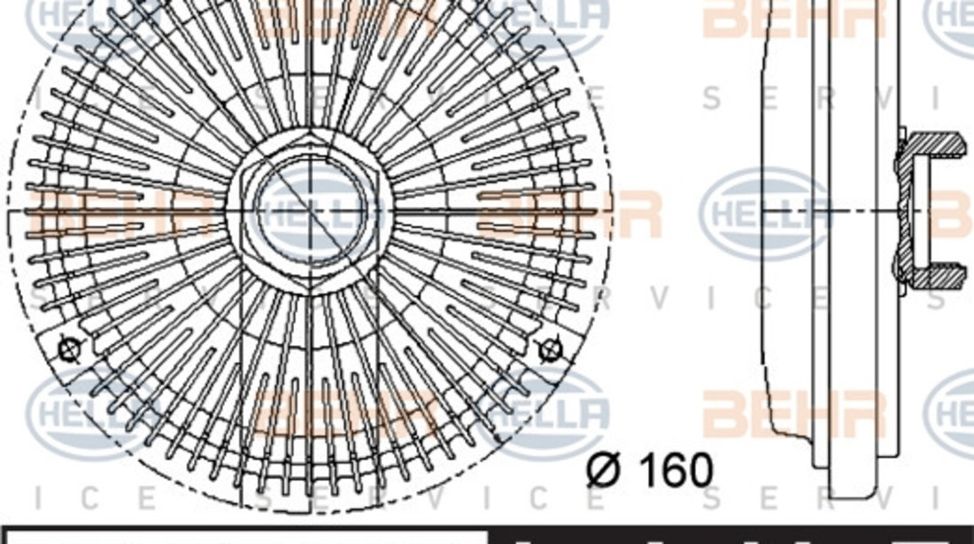 Cupla, ventilator radiator (8MV376733011 HELLA) MERCEDES-BENZ