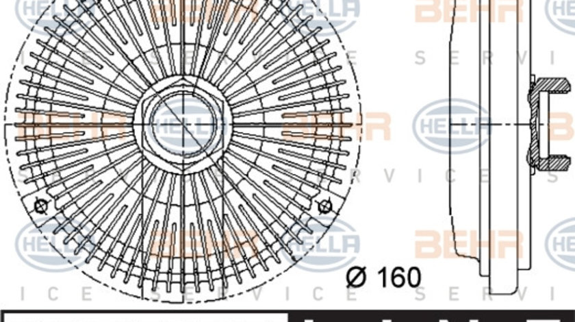 Cupla, ventilator radiator (8MV376733011 HELLA) MERCEDES-BENZ