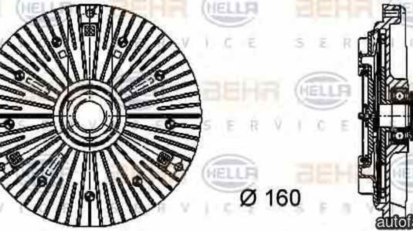Cupla ventilator radiator / Vascocuplaj BMW 5 (E34) HELLA 8MV 376 732-111