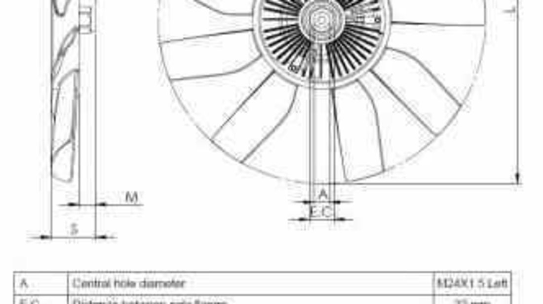 Cupla ventilator radiator / Vascocuplaj VW LT 28-46 II platou / sasiu 2DC 2DF 2DG 2DL 2DM NRF 49562