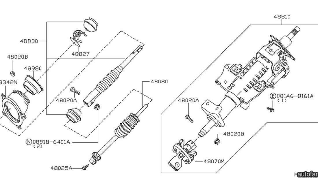 Cuplaj coloana volan Nissan Navara (poz.48070M) NISSAN OE 48071EA300