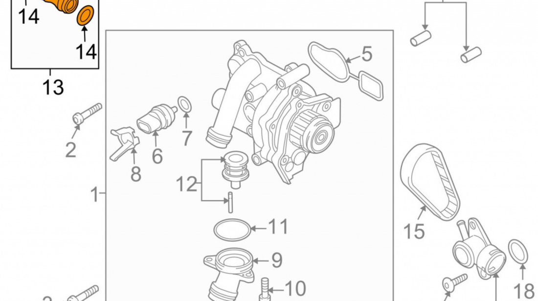 Cuplaj Conducta Lichid Racire Oe Audi Q3 2011-2015 06H121131C