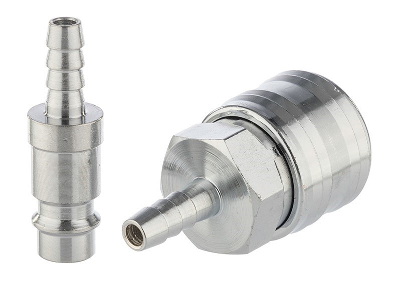 Cuplaj Rapid Compresor Pentru Furtun Diam. 6 Mm, Priză + Mufă, Crom 63564