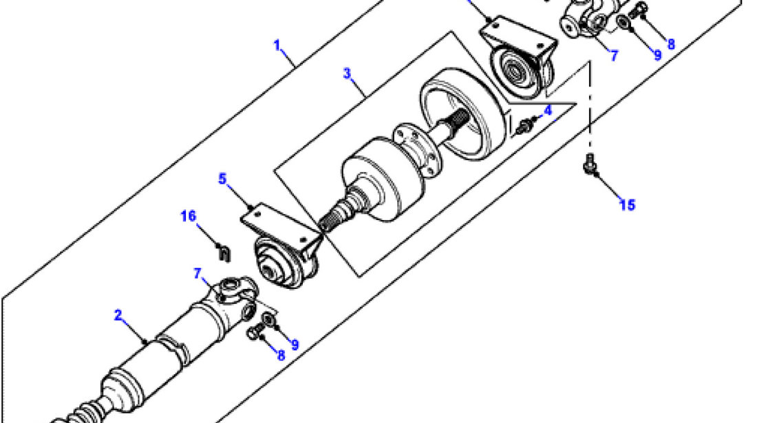 Cuplaj vasco central cardan spre spate Land Rover Freelander 1 (poz.3) LAND ROVER AM TOR000010