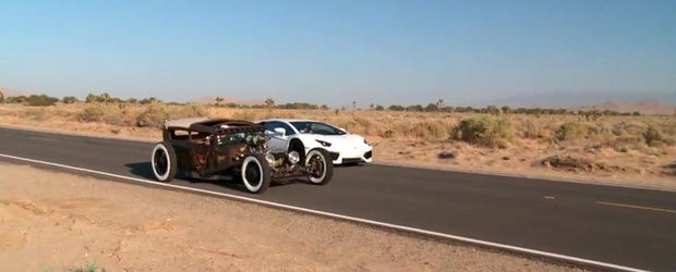 Curiozitatea Zilei: Cum se descurca noul Aventador in fata unui Ford din 1930