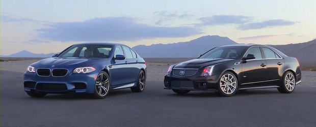 Curiozitatea Zilei: Cum se descurca ultimul Cadillac CTS-V in fata noului BMW M5