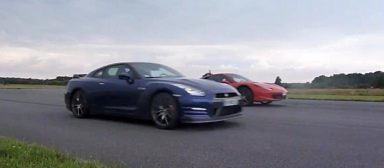 Cursa de drag intre Ferrari 458 Italia, Corvette ZR1 si Nissan GT-R