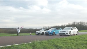 Cursa pe care ai asteptat-o de la bun inceput. Noul Focus RS se ia la intrecere cu A45 AMG si Golf R