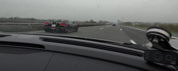 Curse la 330+ km/h: 918 Spyder si Agera R se intrec pe autostrada germana