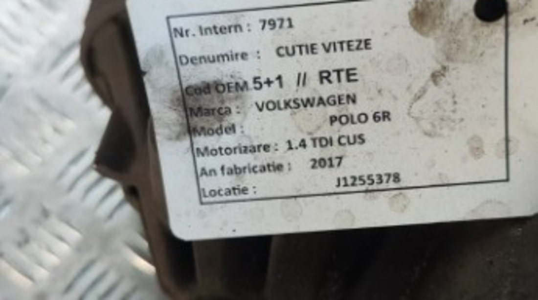 Cutie de viteze start - stop Skoda Fabia 1.4 TDI cod motor CUSB ,90CP an 2017 cod RTE