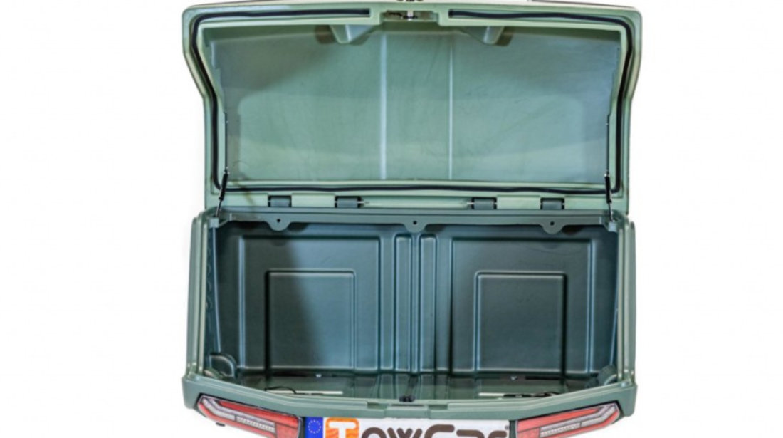 Cutie portbagaj cu Prindere pe Carligul de Remorcare auto Towbox V3 Camper Verde
