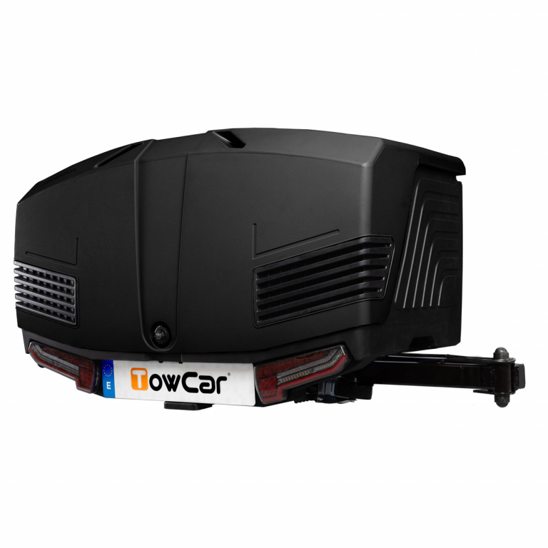 Cutie portbagaj pe carligul de remorcare auto Towbox Camper V3 Urban - model lung (pentru usi si haioane de pana la 1910 mm)