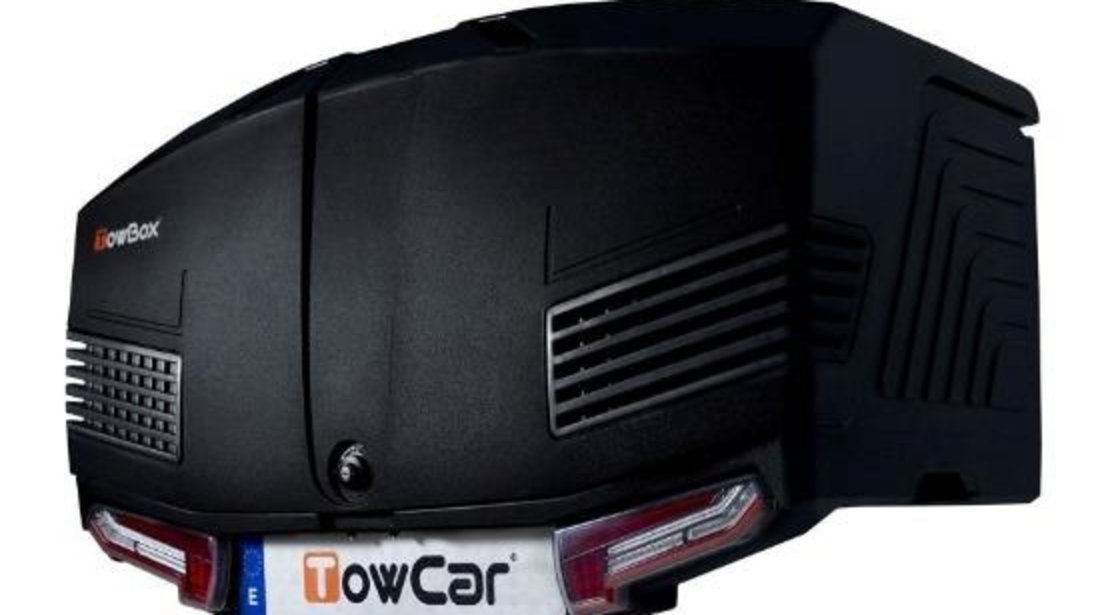 Cutie portbagaj pe carligul de remorcare auto Towbox V3 Urban Aer Negru