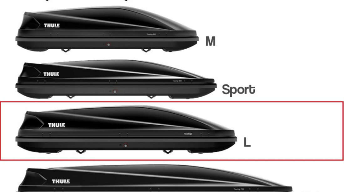 Cutie portbagaj Thule Touring L Antracit Aeroskin, 196x78x43 cm, 430 Litri