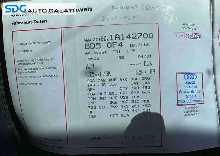 Cutie Viteze Manuala in 5 Trepte Cod DUK VW Passat B5 1997 - 2001
