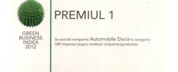 Dacia a fost in 2011 compania cu cea mai mare reducere a impactului asupra mediului