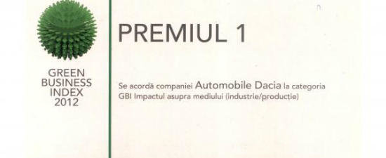 Dacia a fost in 2011 compania cu cea mai mare reducere a impactului asupra mediului