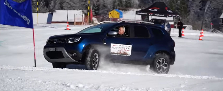 Dacia DUSTER este iar motiv de mandrie nationala. SUV-ul si-a demolat adversarii pe o pista de slalom