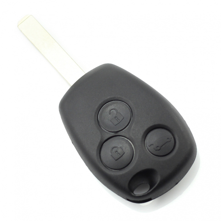 Dacia / Renault - Carcasa cheie cu 3 butoane si suport baterie din inox CC227