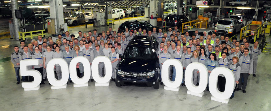 Dacia sarbatoreste cele 5 milioane de autoturisme fabricate