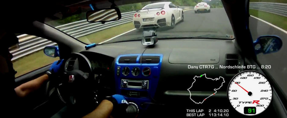 David vs Goliath: Duel la Nurburgring intre o Honda Civic Type-R si un Nissan GT-R