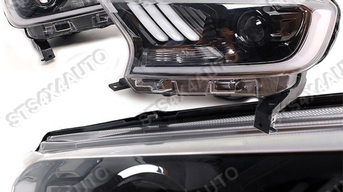 DAYLINE FARURI CU LED DYNAMIC SEMNALIZARE FORD RANGER T7/T8 2015-2020 CU LUPA BK [MUSTANG DESIGN]