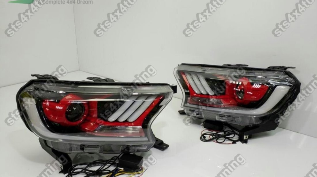 DAYLINE FARURI CU SEMNALIZARE LED FORD RANGER T7/T8 2015-2020 RD [MUSTANG DESIGN]