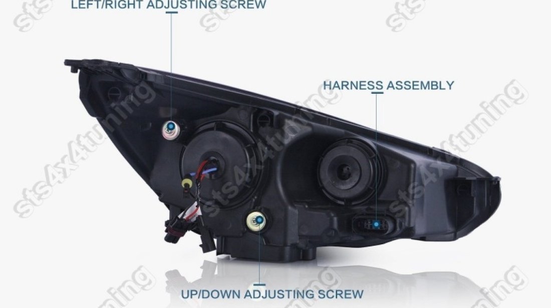 DAYLINE FARURI CU SEMNALIZARE SEQUENTIAL LED FORD FOCUS MK3 2015-2018 CU LUPA [V2]