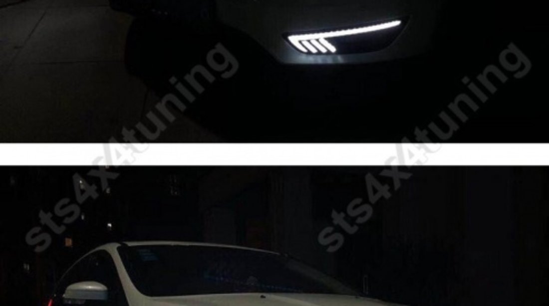 DAYLINE FARURI CU SEMNALIZARE SEQUENTIAL LED FORD FOCUS MK3 2015-2018 CU LUPA DEMON EYE [V2]