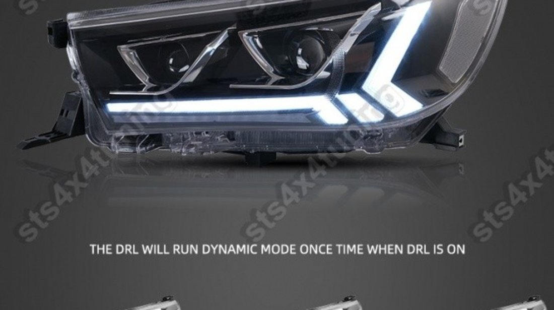 DAYLINE FARURI CU SEMNALIZARE SEQUENTIAL LED TOYOTA HILUX REVO 2016-2020 [V2]