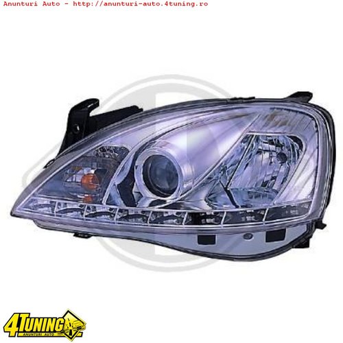 DAYLINE OPEL CORSA C - FARURI DAYLINE CORSA C FUNDAL CROM SAU NEGRU