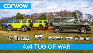 De cate Suzuki Jimny ai nevoie pentru a tracta un Mercedes G63 AMG? VIDEO cu cel mai tare experiment de pe internet