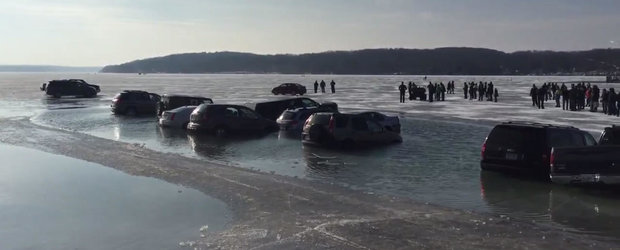 De ce sa NU parchezi niciodata pe un lac inghetat