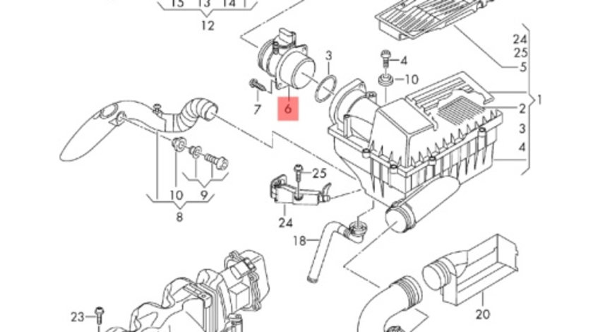 Debitmetru aer Audi A4 B8 (8K) Avant 2011 2.0 TDI 0281002735 OEM 03G906461C