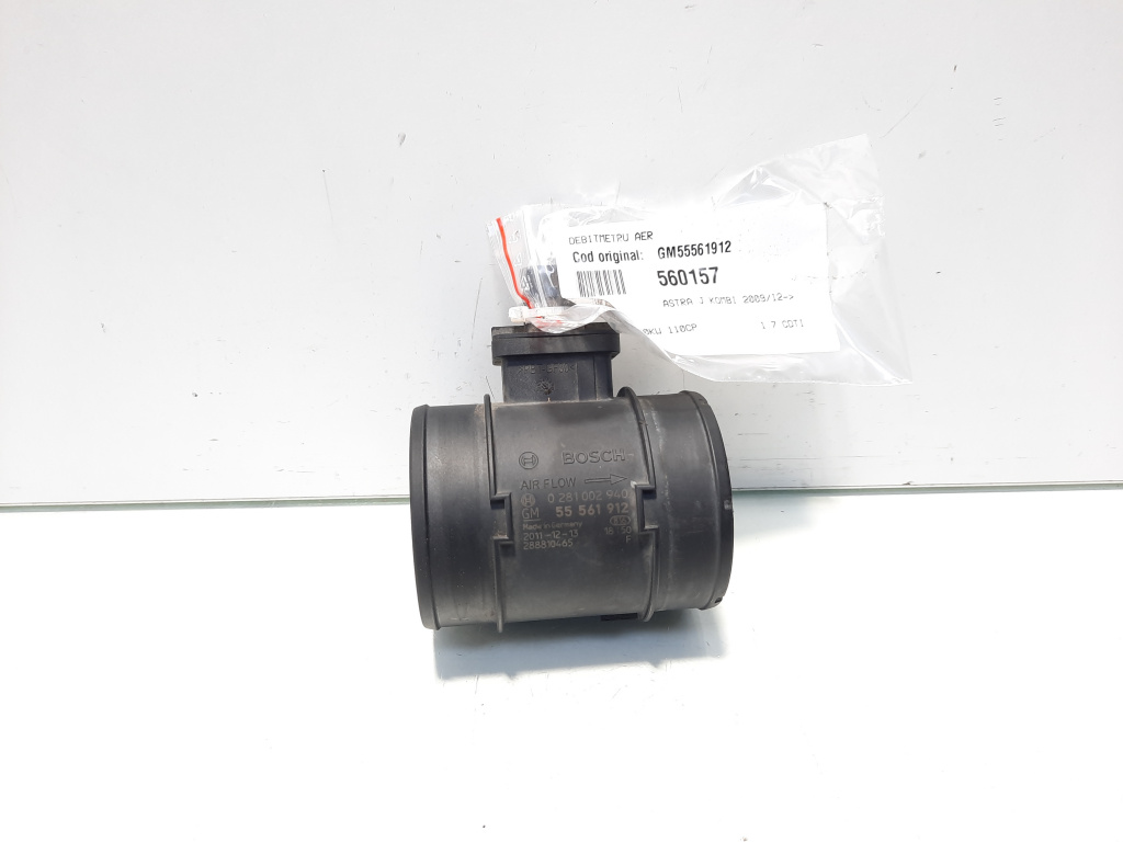 Debitmetru aer, cod GM55561912, Opel Astra J Sedan, 1.7 CDTI, A17DTJ (idi:560157)