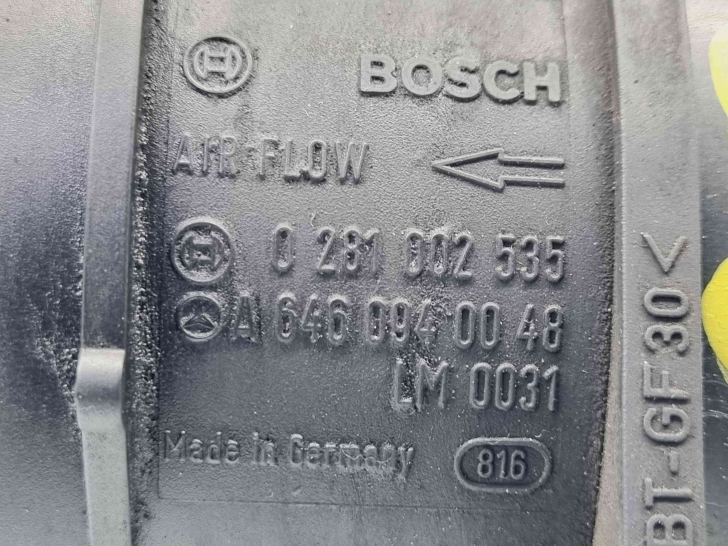 Debitmetru aer Mercedes Clasa E (W211) [Fabr 2002-2009] A6460940048 0281002535 2.2 CDI 646966