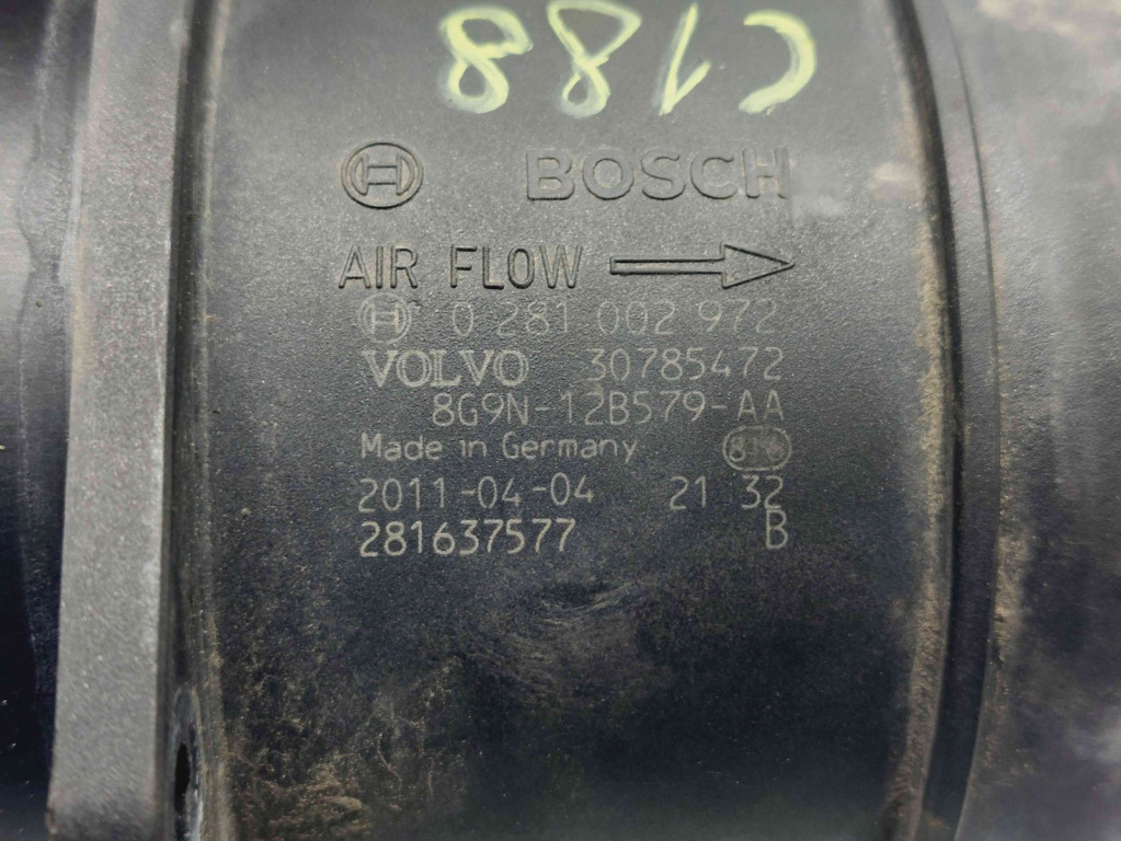 Debitmetru aer Volvo V70 3 [Fabr 2007-2016] 0281002972 / 30785472 2.4 D5244T 151KW / 205CP