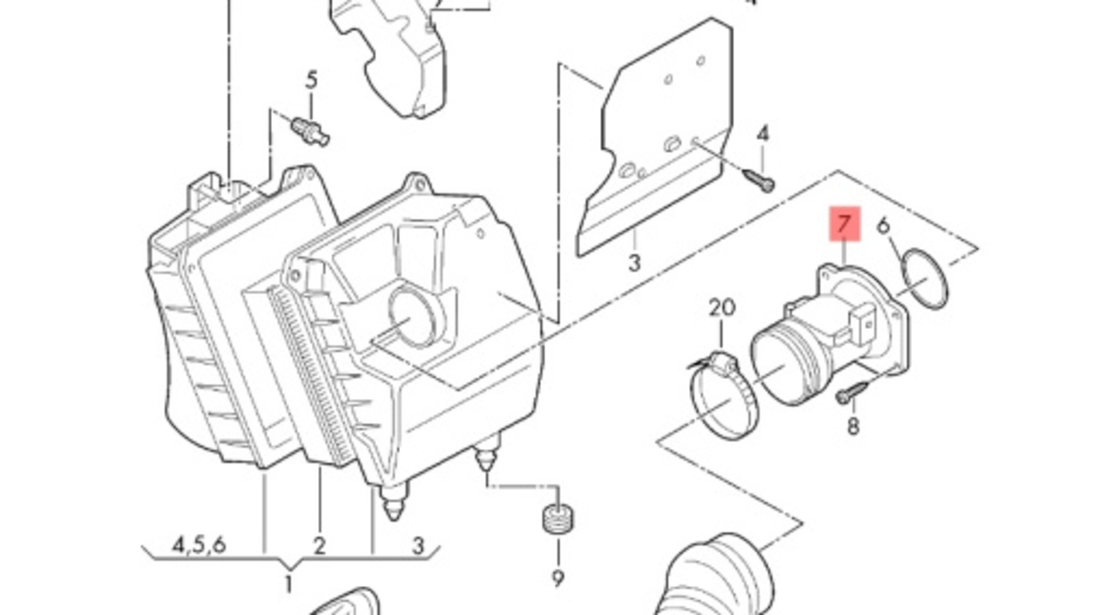 Debitmetru Skoda Fabia (6Y2) Hatchback 2006 1.4 TDI SKODA FABIA (6Y2) [ 1999 - 2008 ] OEM 038906461BX