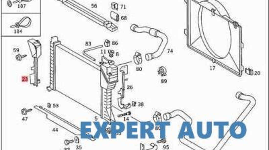 Deflector aer dreapta radiator apa Mercedes Sprinter (1996-2006) [904] 901 505 07 88