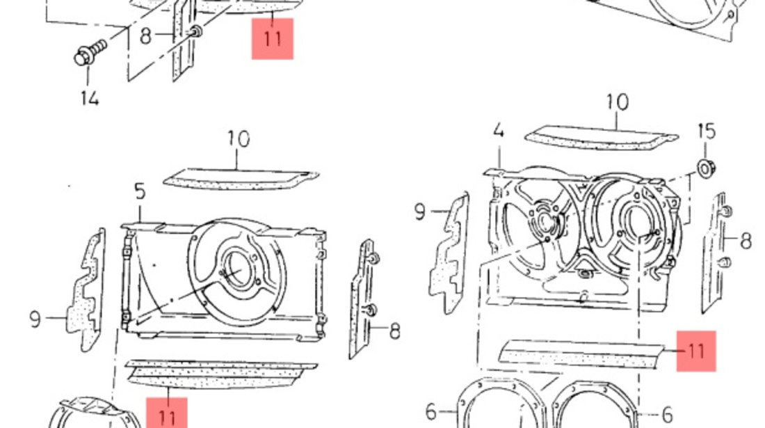 Deflector aer radiator AC Volkswagen Polo (6K5) Break 2000 1.4 16V OEM 6K0121294C