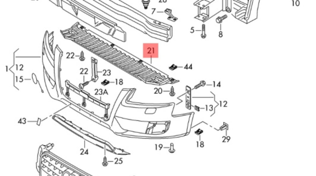 Deflector difuzor bara fata Audi A5 (8T3) Sportback Coupe 2009