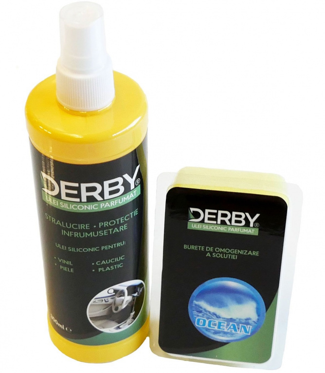 Derby Ulei Siliconic Parfumat Pentru Bord + Burete Ocean 300ML I4372