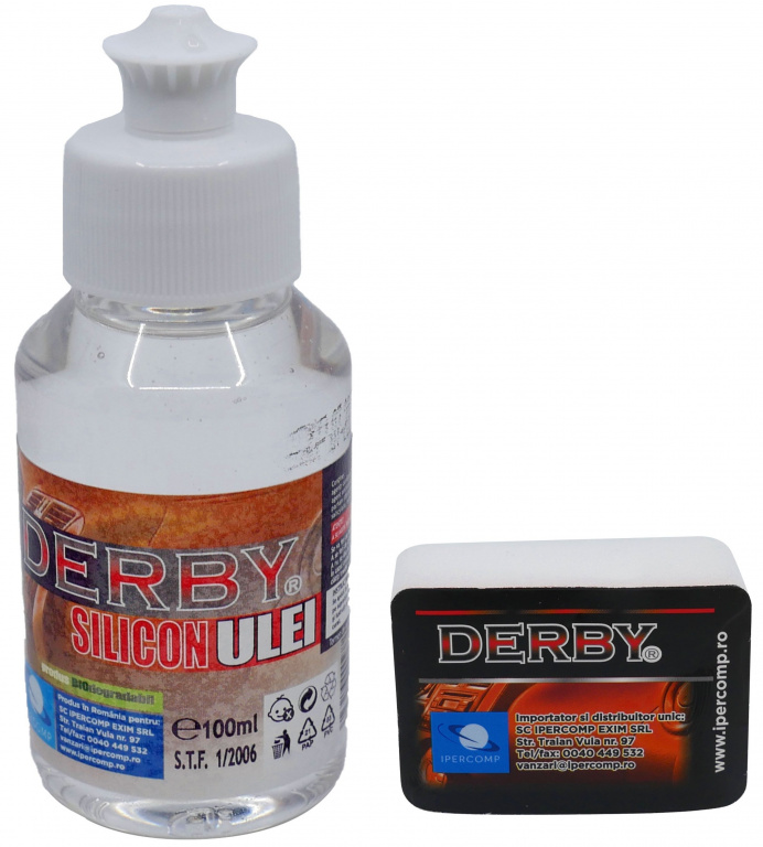 Derby Ulei Siliconic Pentru Bord + Burete Transparent 100ML 03830