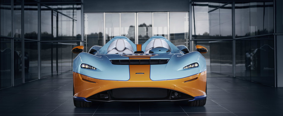Deschizi pozele si ramai cu gura cascata. Asa arata un McLaren ELVA finisat in legendara grafica Gulf Deschizi pozele si ramai cu gura cascata. Asa arata un McLaren ELVA finisat in legendara grafica Gulf