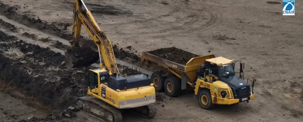 Desfasurare de forte cum numai in China mai vezi. Autostrada din Romania unde acum pe santier sunt peste 700 de muncitori si 450 de utilaje