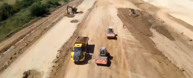 Desfasurare de forte cum numai in China mai vezi. Autostrada din Romania unde acum pe santier sunt 800 de oameni si 200 de utilaje