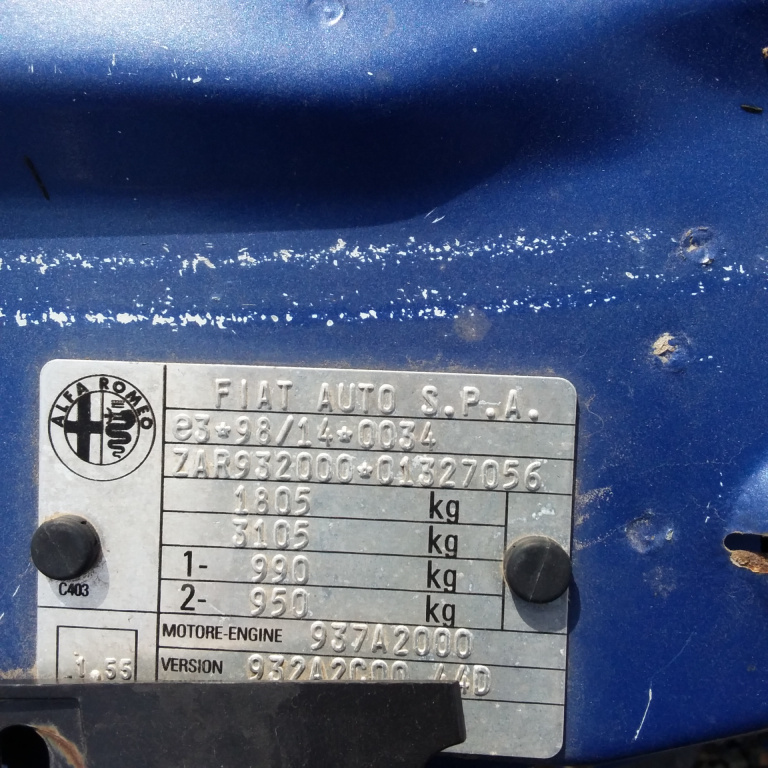 Dezmembrez Alfa Romeo 156 (932) 1997 - 2007 None None( CP: None, KW: None, CCM: None ) None