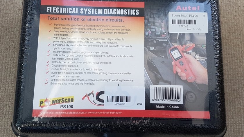 Diagnoza circuite electrice Autel PowerScan PS100 Electrical System Diagnostic